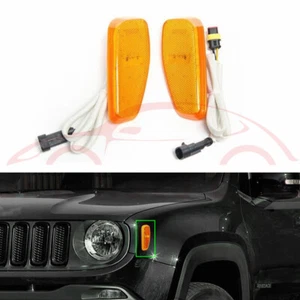 2X Front LED Side Marker Fender Light Turn Signal u For Jeep Renegade 2014-2017 - Picture 1 of 5