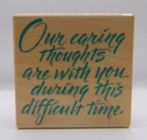 Stempel Holz Our Caring Thoughts Hero Arts ©1996 2 1/2"" x 2 1/2"" kursiv - Bild 1 von 4