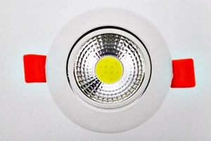LED Einbaustrahler weiß rund schwenkbar 5Watt nur 4cm Einbautiefe warm&kaltweiss - Picture 1 of 3