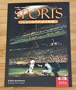 Iconic First Issue of Sports Illustrated 8/16/1954, Eddie Mathews Home Run Swing