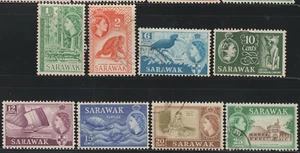 (SK163)SARAWAK MALAYSIA 1964 QE II WATERMARK BLOCK CA SET 8V USED. CAT RM 130 - Picture 1 of 2