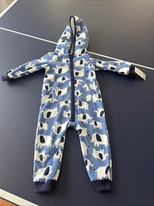 Carter's Baby Boys Hooded Fleece Elephant Front Zipper Jumpsuit 18 M - Picture 1 of 10