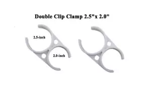 2 Pack: 2.5" x 2" DUAL CLIP CLAMP REVERSE OSMOSIS MEMBRANE HOUSING/POST FILTER - Picture 1 of 2