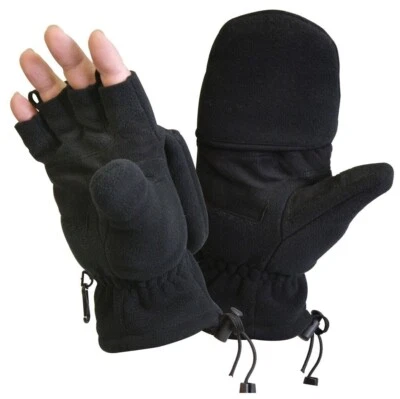 Fleece Sniper Fingerless Gloves Mittens - Olive Drab or Black Glove - Image 1 of 3