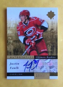 JUSTIN FAULK (CAROLINA) 11-12 ULTIMATE ULTIMATE ROOKIES AUTO ROOKIE CARD /299