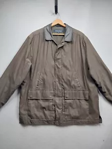Dockers Coat Men XXL Leather Collar Full Zip Jacket Fleece Lined **small mark** - Picture 1 of 8