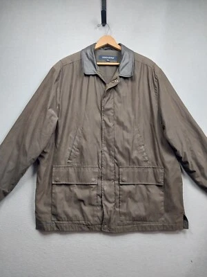 Dockers Coat Men XXL Leather Collar Full Zip Jacket Fleece Lined **small mark** - Image 1 of 4