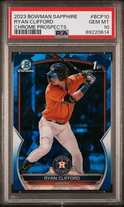 PSA 10 -2023 Bowman Sapphire Edition - Chrome Prospects #BCP-10 Ryan Clifford RC - Picture 1 of 2