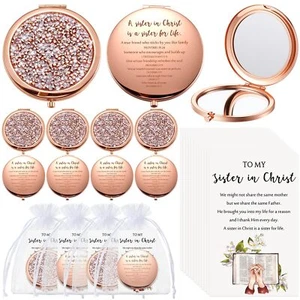 10 Set Christian Compact Mirrors Bulk Sisters in Christ Gifts Small Pocket Fo... - Picture 1 of 7
