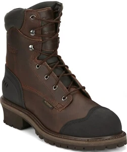 Chippewa Mens Aldarion 8in WP Comp Toe 400G Chocolate Leather Work Boots So 9.5 - Picture 1 of 4