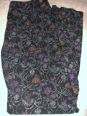 Leggings Lularoe TC Altos Curvilíneos Sólidos Negro Púrpura Blanco Pixel Floral 🦄 Unicornio Foto 1 de 4