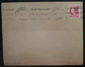 1948 France Cover ties 1Fr stamp w Spring Philatelic Show Paris cachet Grenoble - Bild 1 von 3