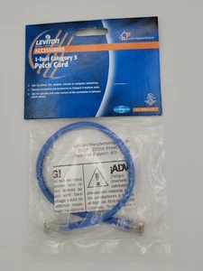Levito Blue Ethernet 1 foot Category 5 Short Patch Cord Cable - Picture 1 of 9