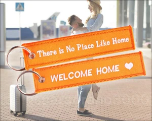 Keychain WELCOME HOME Pilot Flight Military Daddy Dad Baggage Car Gift Key Ring - Picture 1 of 1