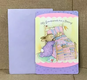Tarjeta del día de los abuelos Connections Hallmark Praying Bunny Rabbit diario basura - Imagen 1 de 5