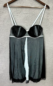 Ambrielle Babydoll Chemise XL Blue Lace Nightgown Fairy Goth Slip Dress Y2K - Picture 1 of 5