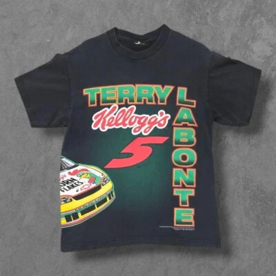 NASCAR Terry Lebonte Corn Flakes All Over Print Shirt AOP M Vintage 90s - Image 1 of 4