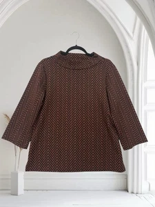 Top Pullover Investments Para Mujer Cuello Simulado Estampado Geo Talla Mediana Otoño Elegante - Imagen 1 de 16