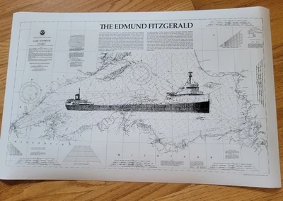 Estampa superior The Edmund Fitzgerald On Lake - Imagem 1 de 4