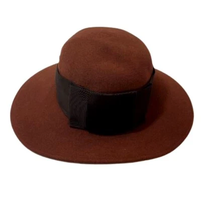 De colección Frank Olive Sombrero Neiman Marcus Marrón Fieltro Lana Fedora Cinta de Grosgrain Foto 1 de 4