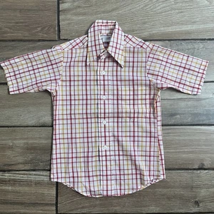 VINTAGE Brooks Brothers Boys Department Oxford Shirt Sz Medium USA Plaid - Picture 1 of 8