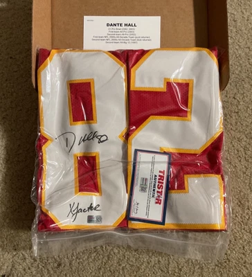 Camiseta personalizada autografada assinada #82 Kansas City Chiefs Dante Hall Tristar certificado de autenticidade - Imagem 1 de 4