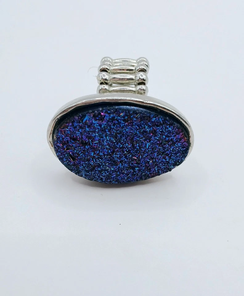 Anel elástico de quartzo druso tom prata - Imagem 1 de 4