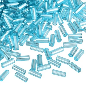1300Pcs Glass Bugle Beads, 4x1.7mm Loose Bead (Sky Blue) - Picture 1 of 6