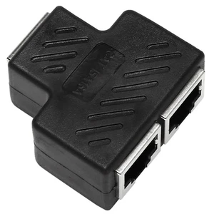 4X(2 Port RJ45 Splitter Adapter LAN Netzwerk Ethernet Extender Stecker Lot 8202 - Afbeelding 1 van 8