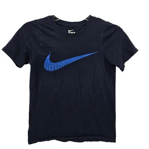 The Nike Tee T-Shirt Athletic Cut Youth Boy Blue Graphic Print Logo Size Small - Picture 1 of 4