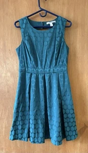 Forever 21 Emerald Green Girls Dress Size Medium Lined Zip & Button - Picture 1 of 5