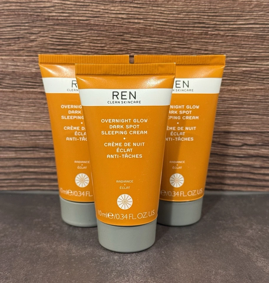 Paquete de crema para dormir REN Overnight Glow Dark Spot lote de 3 - 0,34 oz cada uno Foto 1 de 4