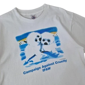 Vintage 1999 Campaign Against Cruelty IFAW T-Shirt Large Made In USA Panda Print - Bild 1 von 12