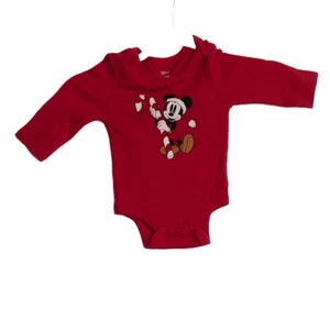 Disney Bebé Talla 3M Rojo Mickey Mouse Manga Larga Onepeic Vacaciones Infantil Body - Imagen 1 de 8