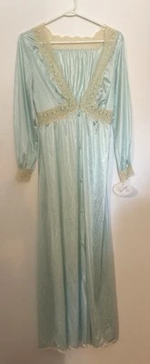 Vintage Miss Elaine M Camisola Robe Acabamento de Renda ILGWU Union Tag Cottage Novo com etiquetas - Imagem 1 de 4