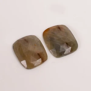 Par de piedras preciosas de zafiro multicolor de 22 quilates piedra translúcida de corte radiante de 17x14x4 mm - Imagen 1 de 5
