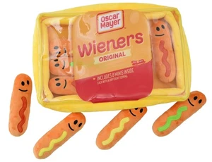 Oscar Mayer Wieners Package 16" x 12" Pillow Set with 8 Plushie Hot Dog Mini ... - Picture 1 of 7