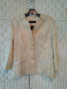 Donna Karan beige Baumwolle und Seide Jacke Größe 8 - Bild 1 von 5