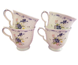 Juego de 4 tazas de café NIKKO tazas de té peonía azul 8 oz vajilla floral de cerámica de Japón - Imagen 1 de 8