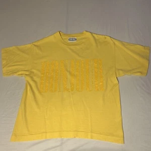 VTG Bonjour Shirt Adult Small Yellow Single Stitch French 90s No Stains/holes - Picture 1 of 14
