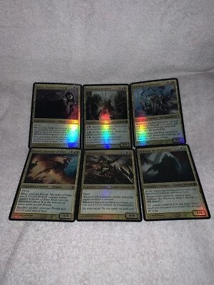 6 cartas de papel aluminio diferentes de Magic The Gathering de gran tamaño - 1 raras, 5 míticas Foto 1 de 4