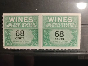 1941 US Revenue Stamp(Wine),Horizontal Pair,Mint,NH,NG - Picture 1 of 1
