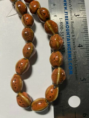 Cuentas de porcelana de cerámica Raku azul verde naranja gris rosa Foto 1 de 4