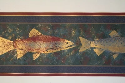 NOS YORK 壁纸 边界鳟鱼 渔夫 勃艮第、蓝调、青绿色、金色 — 第 1/4 张图片