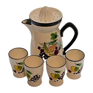 Vintage MIDCENTURY JUICE SET with pitcher, juicer, reamer, and 4 cups Japan - Picture 1 of 13
