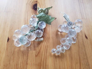 2x Vintage Lucite Grape Faceted Cluster Clear - Picture 1 of 6
