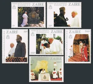 Zaire 1013-1018,MNH.Michel 716-721. 1st Ann.of visit of Pope John Paul II,1981. - Picture 1 of 1