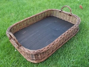 Serviertablett Tablett  aus Weide, dunkelbraun - Bild 1 von 2