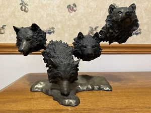 Bronzeskulptur "Vier Wölfe" von Mark Hopkins signiert Limited Edition 229/295 - Bild 1 von 9