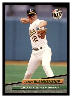 1992 Fleer Ultra #418 LANCE BLANKENSHIP Oakland Athletics - Image 1 of 2